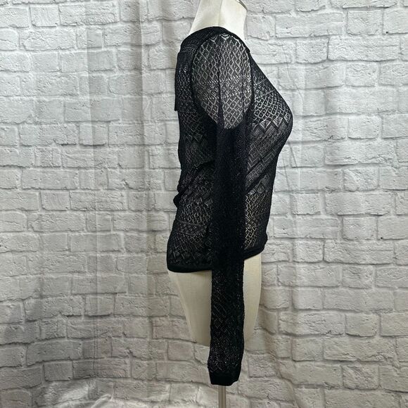 Ralph Lauren Polo Knitted Sheer Mesh Women's XL Long Sleeve Blouse NWT Crochet - Picture 3 of 7